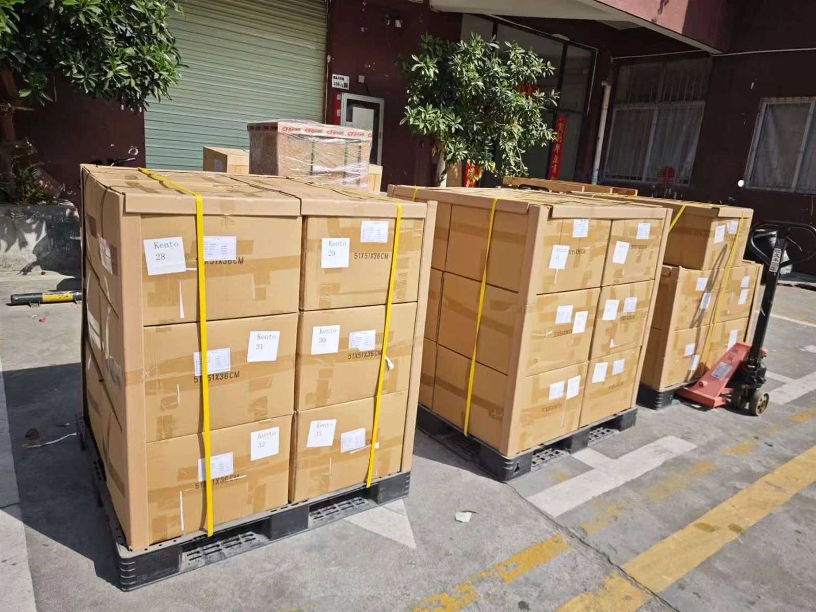 Rubber products prepared for packaging and shipment Rubber products prepared for packaging and shipment