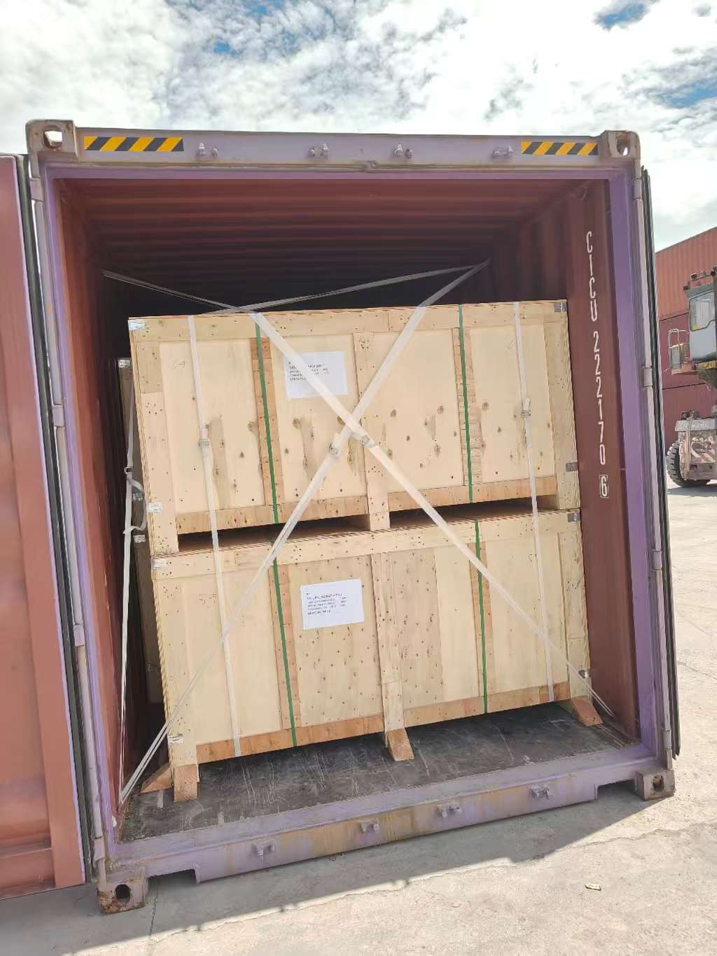 Packaged rubber products ready for loading Packaged rubber products ready for loading